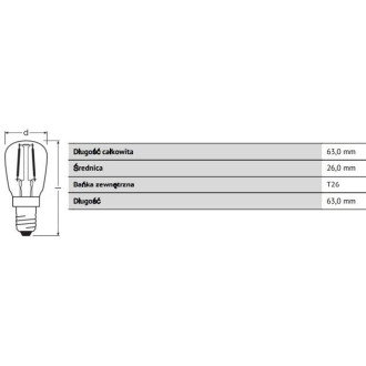 LED žiarovka E14 T26 1,6W  5W 50lm 2400K Warm 320° Filament OSRAM Parathom