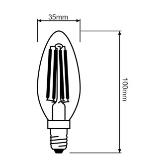 LED žiarovka E14 B35 4W  40W 470lm 2700K Warm 200° Filament OSRAM Value