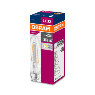 LED žiarovka E14 B35 4W  40W 470lm 2700K Warm 200° Filament OSRAM Value