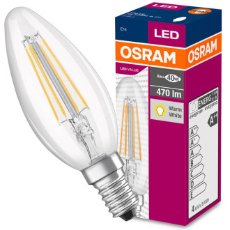 LED žiarovka E14 B35 4W  40W 470lm 2700K Warm 200° Filament OSRAM Value