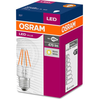 LED žiarovka E27 A60 4W  40W 470lm 2700K Warm 320° OSRAM Filament