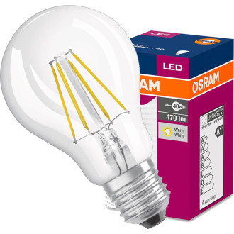 LED žiarovka E27 A60 4W  40W 470lm 2700K Warm 320° OSRAM Filament