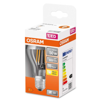 LED žiarovka E27 A60 6,5W  34W 650lm 2700K teplá OSRAM Mirror Silver