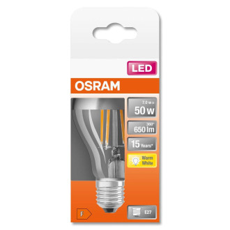 LED žiarovka E27 A60 6,5W  34W 650lm 2700K teplá OSRAM Mirror Silver