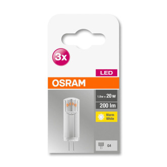 3PAK LED žiarovka G4 Capsule 1,8W  20W 200lm 2700K Warm 300° 12V OSRAM