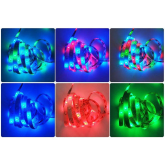 Sada 5m RGB LED pásik vodeodolný 24W 300x SMD2835, IP65 + zdroj + RGB ovládač