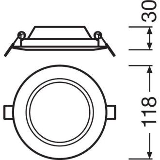 Zapustený zapustený LED panel 6W 4000K DOWNLIGHT Slim DN105 LEDVANCE kruhový