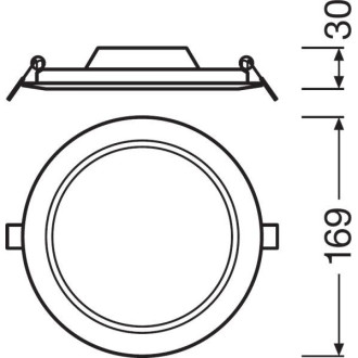 LED panel zapustený pod omietku 12W 3000K DOWNLIGHT Slim DN155 LEDVANCE kruhový