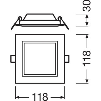 LED panel na zapustenie 6W 3000K DOWNLIGHT Slim SQ105 LEDVANCE square