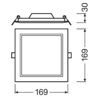 LED panel na zapustenie 12W 3000K DOWNLIGHT Slim SQ155 LEDVANCE square