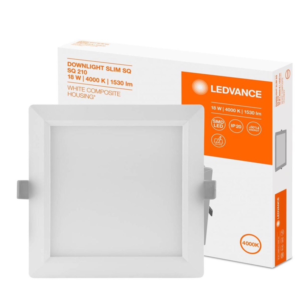 Podhľadový LED panel 18W 4000K DOWNLIGHT Slim SQ210 LEDVANCE square