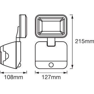 LED reflektor 4W 260lm 4000K IP54 Black s detektorom pohybu LEDVANCE SPOTLIGHT Battery