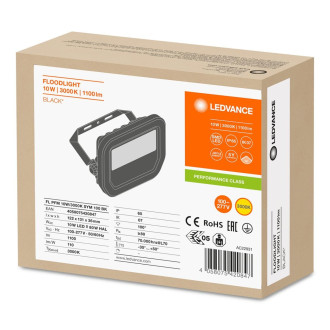 LED reflektor 10W 1100lm 3000K IP65 čierny LEDVANCE reflektor