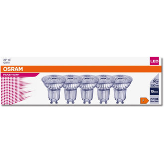 5PAK LED žiarovka GU10 4,3W  50W 350lm 2700K Warm 36° OSRAM Parathom