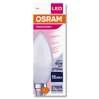 LED žiarovka E14 B35 4,9W  40W 470lm 2700K Warm 300° OSRAM Parathom