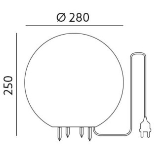 Záhradná guľa  do záhrady E27 ZÁHRADNÁ GUĽA M 28cm