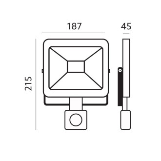 LED reflektor so senzorom pohybu 30W 2400lm 6000K IP44 LED2B KOBI MHC