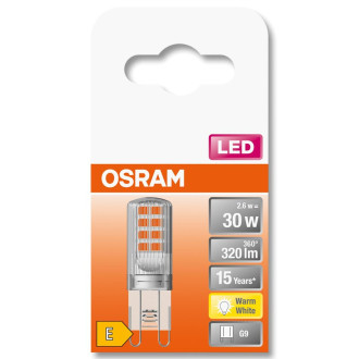 LED žiarovka G9 s päticou 2,6W  30W 320lm 2700K teplá 300° OSRAM STAR