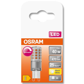 LED G9 CAPSULE 4,4W  40W 470lm 2700K Warm 300° OSRAM STAR stmievateľné