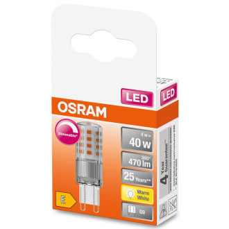 LED G9 CAPSULE 4,4W  40W 470lm 2700K Warm 300° OSRAM STAR stmievateľné