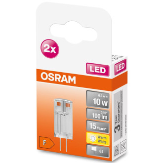 LED žiarovka G4 kapsula 0,9W  10W 100lm 2700K Warm 320° OSRAM 2PAK