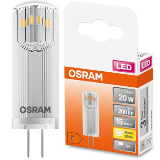 LED žiarovka G4 s päticou 1,8W  20W 200lm 2700K Warm 300° OSRAM Star