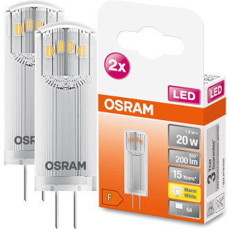 LED žiarovka G4 s päticou 1,8W  20W 200lm 2700K Warm 300° OSRAM Star 2PAK