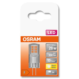 LED žiarovka G4 s päticou 2,6W  30W 300lm 2700K Warm 320° OSRAM Star