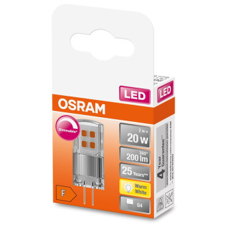 LED žiarovka G4 s päticou 2W  20W 200lm 2700K Warm 320° OSRAM Star stmievateľná