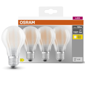 3PAK LED žiarovka E27 A60 11W  100W 1521lm 2700K Warm 300° Filament OSRAM BASE