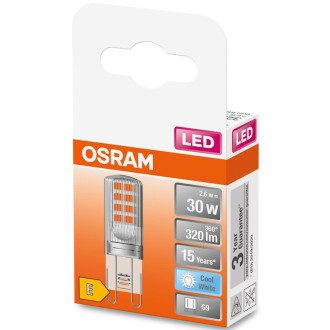 LED žiarovka G9 s päticou 2,6W  30W 320lm 4000K Neutrálna 300° OSRAM STAR