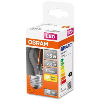 LED žiarovka E27 P45 2,5W  25W 250lm 2700K Warm 300° Filament OSRAM STAR