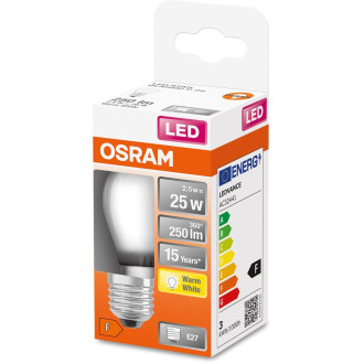 LED žiarovka E27 P45 2,5W  25W 250lm 2700K Warm 300° Filament OSRAM STAR