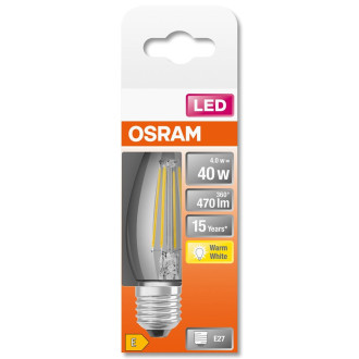 LED žiarovka E27 B35 4W  40W 470lm 2700K Warm 300° Filament OSRAM STAR