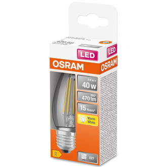 LED žiarovka E27 B35 4W  40W 470lm 2700K Warm 300° Filament OSRAM STAR