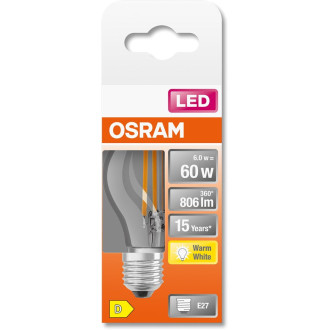 LED žiarovka E27 P45 6W  60W 806lm 2700K Warm 300° Filament OSRAM STAR