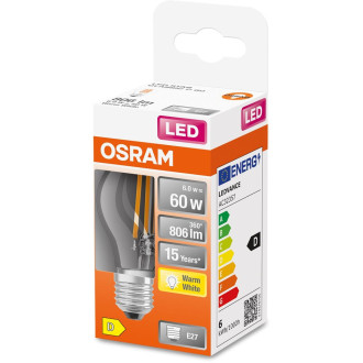 LED žiarovka E27 P45 6W  60W 806lm 2700K Warm 300° Filament OSRAM STAR