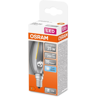 LED žiarovka E14 B35 2,5W  25W 250lm 4000K Neutrálne 300° vlákno OSRAM STAR