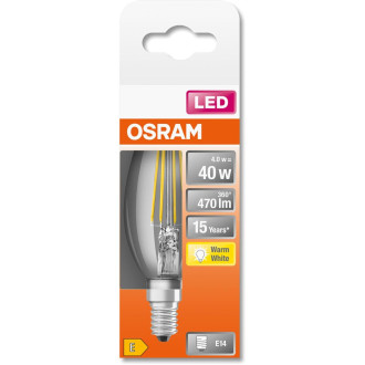 LED žiarovka E14 B35 4W  40W 470lm 2700K Warm 300° Filament OSRAM STAR