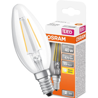 LED žiarovka E14 B35 4W  40W 470lm 2700K Warm 300° Filament OSRAM STAR