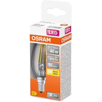 LED žiarovka E14 B35 4W  40W 470lm 2700K Warm 300° Filament OSRAM STAR