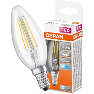 LED žiarovka E14 B35 4W  40W 470lm 4000K Neutrálne 300° vlákno OSRAM STAR