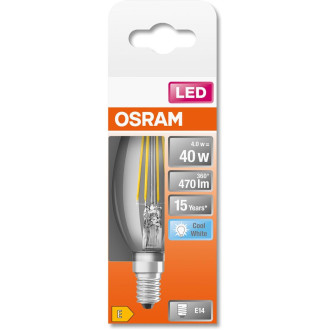 LED žiarovka E14 B35 4W  40W 470lm 4000K Neutrálne 300° vlákno OSRAM STAR