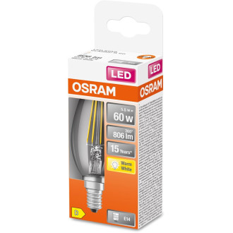 LED žiarovka E14 B35 5,5W  60W 806lm 2700K Warm 300° Filament OSRAM STAR