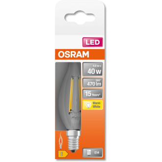 LED žiarovka E14 BA35 4W  40W 470lm 2700K Warm 300° Filament OSRAM STAR