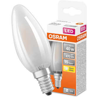 LED žiarovka E14 B35 4W  40W 470lm 4000K Neutrálne 300° vlákno OSRAM STAR