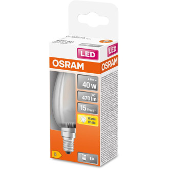 LED žiarovka E14 B35 4W  40W 470lm 4000K Neutrálne 300° vlákno OSRAM STAR