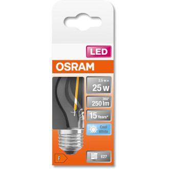 LED žiarovka E27 P45 2,5W  25W 250lm 4000K Neutrálne 300° vlákno OSRAM STAR