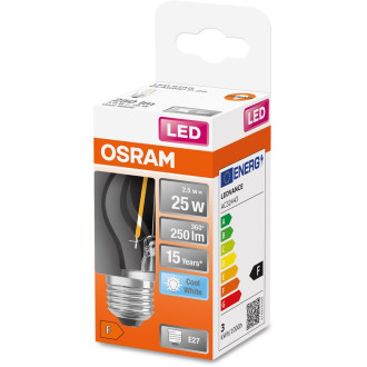 LED žiarovka E27 P45 2,5W  25W 250lm 4000K Neutrálne 300° vlákno OSRAM STAR