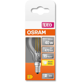 LED žiarovka E14 P45 4W  40W 470lm 2700K Warm 300° Filament OSRAM STAR